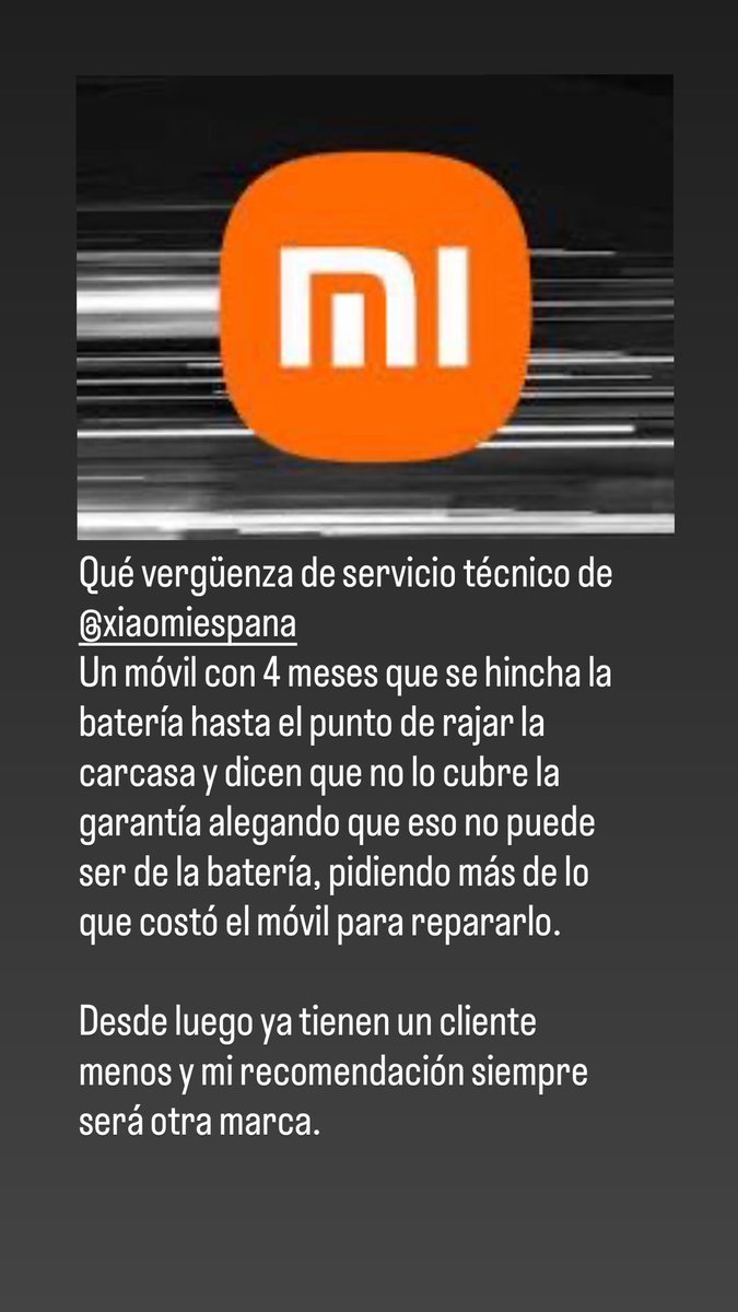 Manuelgzavala's tweet photo. Vergüenza el servicio técnico de @XiaomiEspana https://t.co/x9k0i65Jhe