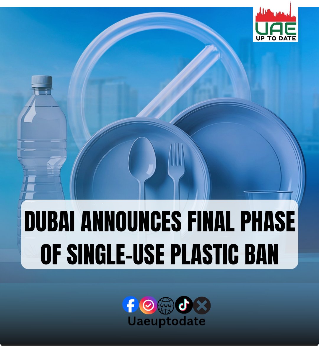 Uae's 2026 single-use plastic ban includes items such as plastic cups, lids, cutlery, food containers, as well as all single-use bags thinner than 50 microns, regardless of the material. 
#plasticban #uae #singleuseplastic #uaeupdates #uaeuptodate