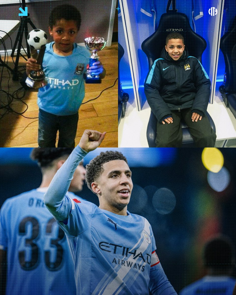 ManCity's tweet image. From boyhood Blue to wearing the captain's armband 🥹🩵
