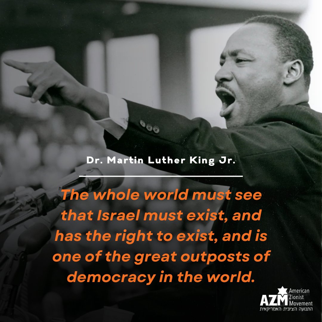 Dr. King believed in the power of democracy, moral courage, and standing firmly with those striving for peace and security. To learn more about Dr. King, Zionism, and Israel, visit azm.org/remembering-ml…