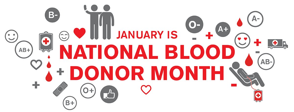 January is National Blood Donor Month! This is a great time to celebrate the amazing impact blood donors have in saving lives and helping those in need. Want to make a difference? Find a blood drive near you: rcblood.org/2EgZLwu