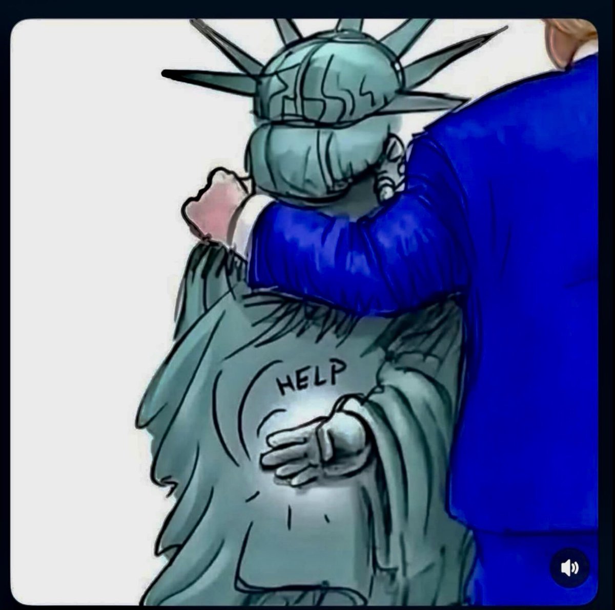VEYSIIDUNDAR's tweet image. Çok iyi karikatür  👏 👏👏 #Trump #statueofliberty