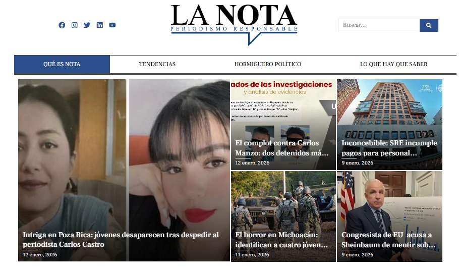 LaNotaDeMexico's tweet photo. 📰 En https://t.co/dSjZoGzIfs contamos lo que otros prefieren ocultar. Periodismo que ilumina donde el poder apaga la luz. ¡Síguenos! ¿O ya nos sigues?#PeriodismoIncómodo #LoQueNoTeCuentan #LaNotaMx https://t.co/t8ikCzOPyE