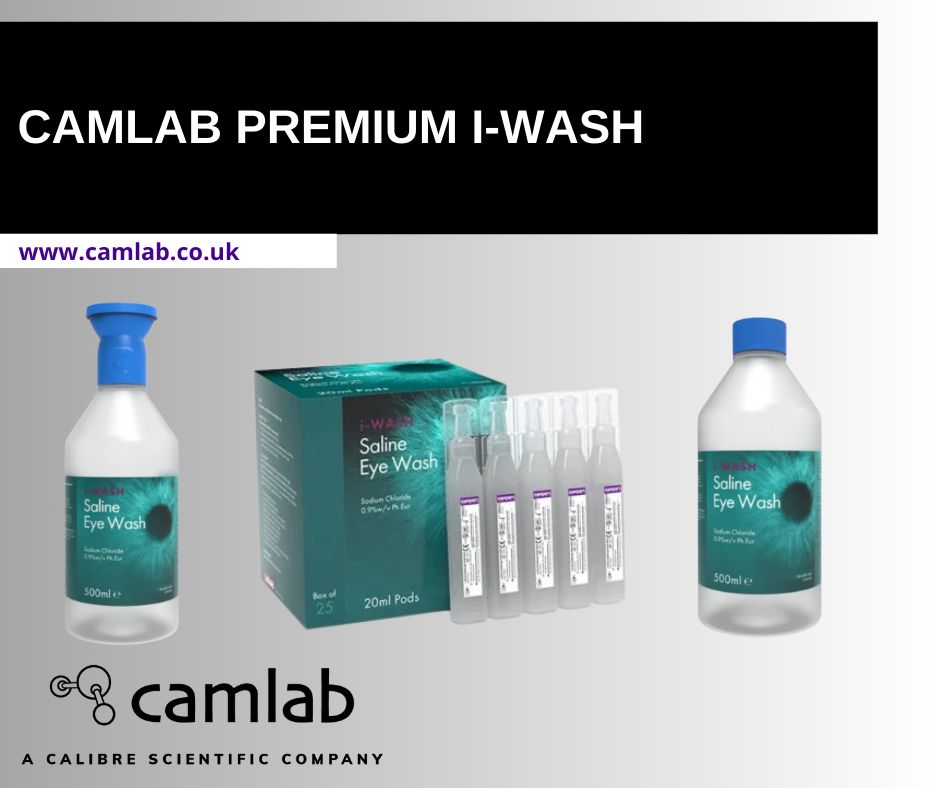 Camblab's tweet image. Camlab Premium I-Wash comes in three different eye wash formats: I-wash drops, I-wash bottle, and I-eye wash bottle with eye bath. The eye wash solutions are all sterile saline solutions at 0.9% PH EUR.

Read more: buff.ly/hSX6HRM

#EyeWash #HealthAndSafety #LabSupplies