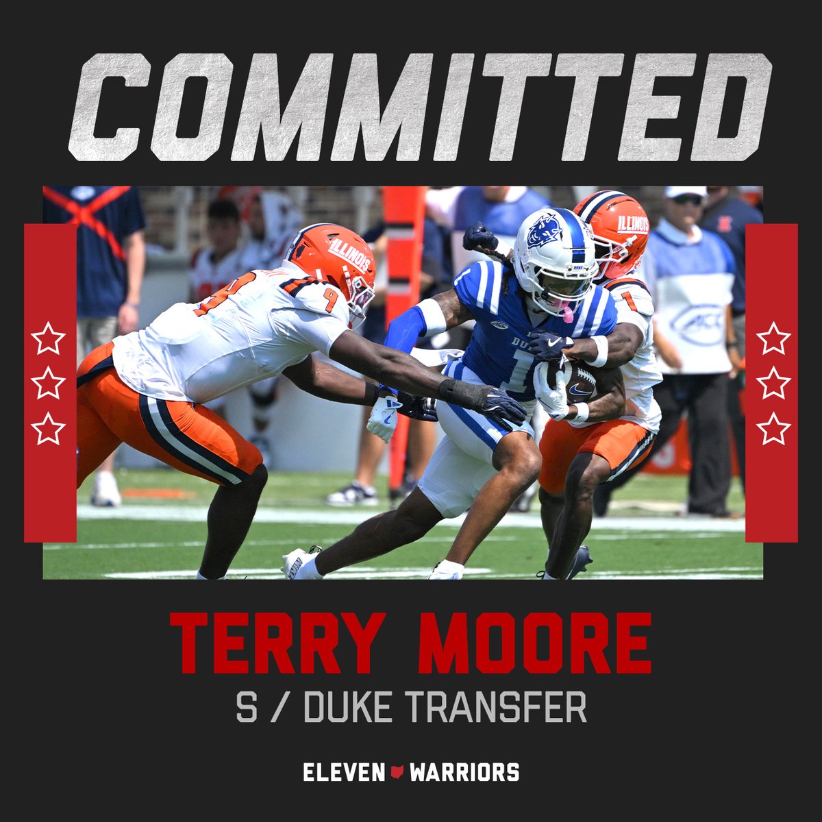11W's tweet photo. #BOOM Former Duke safety Terry Moore commits to the Buckeyes.
https://t.co/bU78z74inI https://t.co/p5i3pxuebk