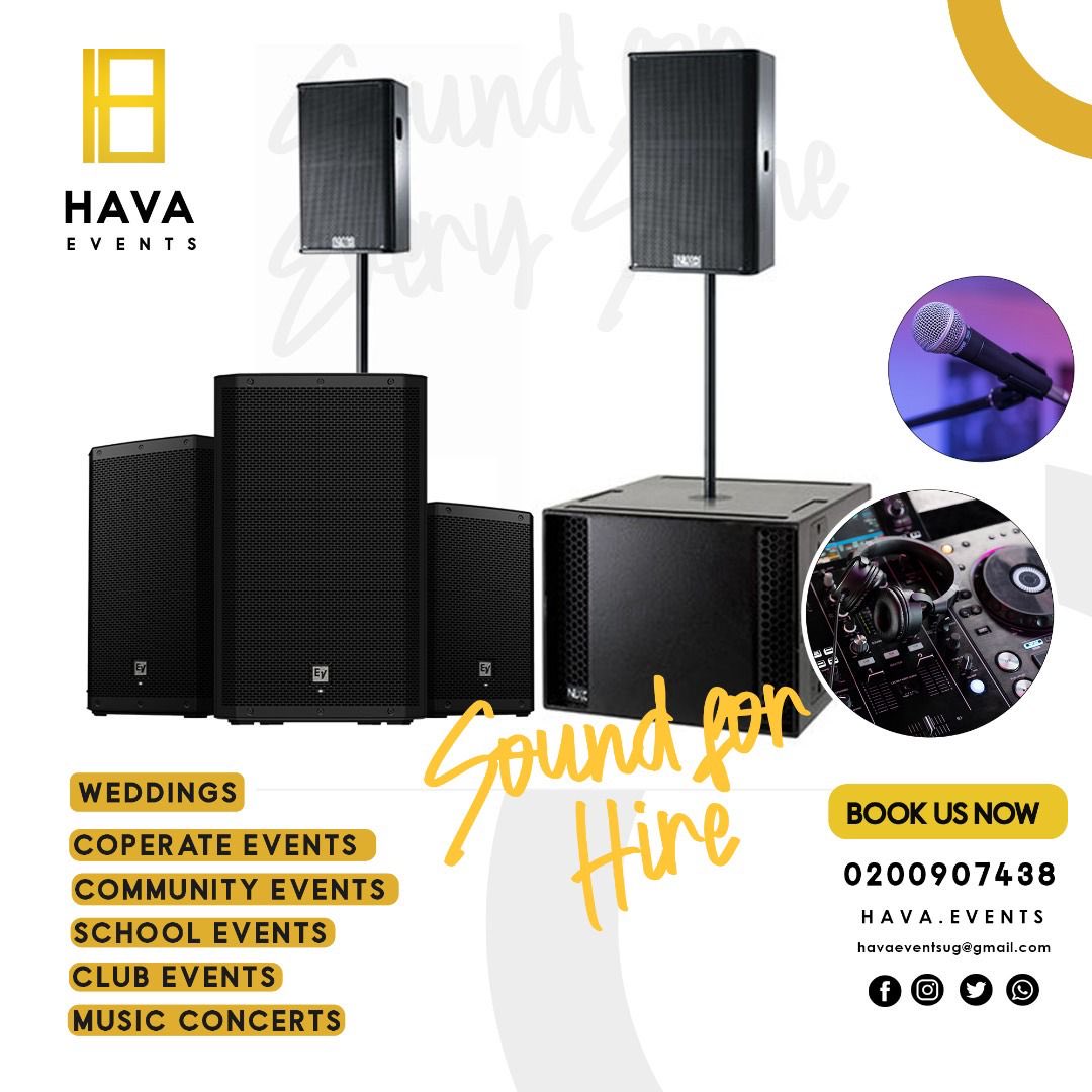 havaevents's tweet photo. Sound that speaks. 🔊✨
From weddings to concerts, we deliver clarity, power, and unforgettable moments.
Book HAVA Events for your next event.
#HAVAEvents #HAVAEventsug #SoundForHire #EventSound #UgandaEvents #ProfessionalSound #WeddingsUG #CorporateEvents #LiveSound https://t.co/dKynm332hs