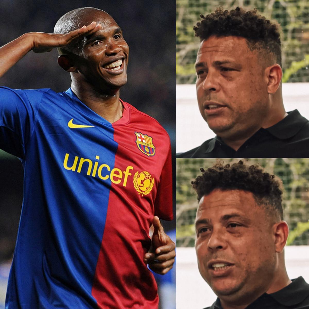 FTBLsection's tweet image. RONALDO NAZARIO: "At the time, Barça had Ronaldinho and Eto'o. For us it was the Galácticos era, and Clásicos were tough matches.

Of course, I knew about Ronaldinho’s talent. We had won the 2002 World Cup together. But the Barça player who impressed me the most was Samuel Eto'o.…