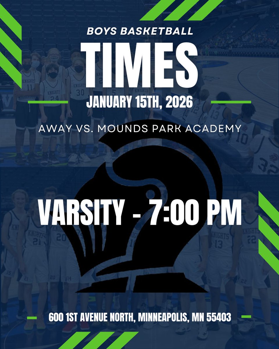 NovaKnightHoops's tweet photo. Your Nova Classical Academy Knights take on the Mounds Park Academy Panthers tonight at the Target Center!

Come on out and support the team! 🏀 https://t.co/QNtViVkVXh