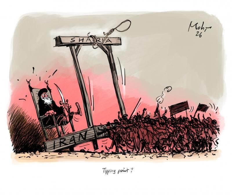cartoonmovement's tweet photo. Protests in Iran. Our new cartoon collection: https://t.co/gyc9JV1xOa

Cartoons by @Mo_cartoons, Burkhard Mohr, Assad Bina Khahi and Hanif Bahari.

#Iran #Khamenei #protests https://t.co/oEAgj7acqX