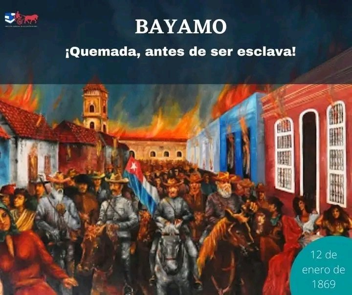 AgenciaClaveCu1's tweet image. Uno de los episodios más memorables de la guerra anticolonial .12 de enero 🇨🇺1869 la  ciudad de Bayamo queda reducida a cenizas. Sus moradores prefieren incendiar sus casas y pertenencias antes que entrega.
#CubaViveEnSuHistoria 
#laclavedelèxito
#Tenemos