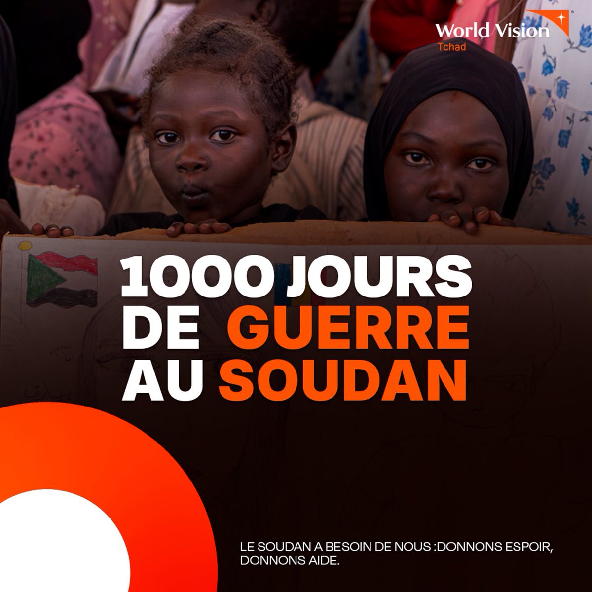 WorldVisionChad's tweet photo. 1000 Days. Too Many Tears. Too Much Silence.
For 1000 days, Sudanese children grow in fear. No school. No home. No play. Yet their eyes call us. At World Vision Chad, we reject indifference. We choose love, action, solidarity.
#1000DaysOfWar #SudanChildren #ActForPeace https://t.co/g97MOGVdsR