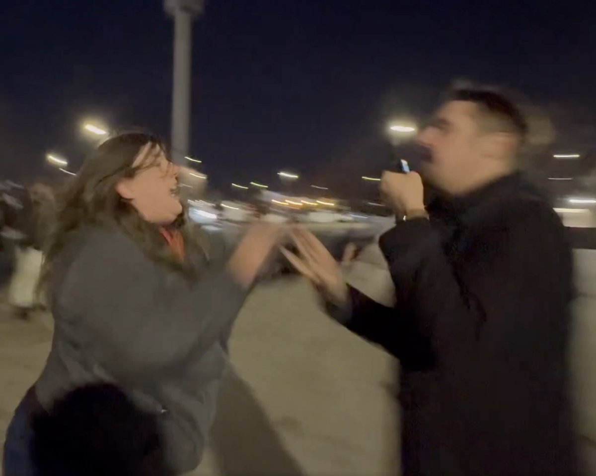 The heifer that attacked Nick Sortor last night. 

This is the one Mercado Media accused Nick of assaulting after she tried stealing his camera.