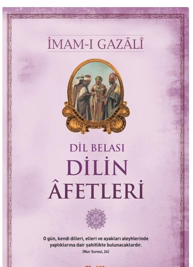 Arkadaşlar,
İmam Gazâlî’nin en çok okunan “Dil Belâsı” adlı kıymetli eserini
6 kardeşime hediye ediyorum.
📌 Katılım şartları: 
🔹 Hesabı takip etmek
🔹 Bu gönderiyi beğenmek
🔹 Retweet yapmak
🔹 Yorumlara: “Bu kitabı  okumak istiyorum?” diye 1 cümle yazmak
📅 Çekiliş sonucu 22