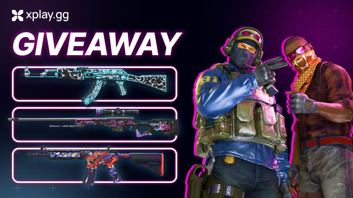 xplay_gg's tweet image. XPLAY GIVEAWAY💥💥💥

Don't miss your chance to get a new skin!

🎁 Prizes:
🔹 AK-47 | Frontside Misty (FT)
🔹 AWP | Fever Dream (FT)
🔹 M4A4 | 龍王 (Dragon King) (FT)

How to participate:
- Subscribe to @xplay_gg
- Like+repost this tweet
- Tag a friend in replies 

📆 Giveaway…