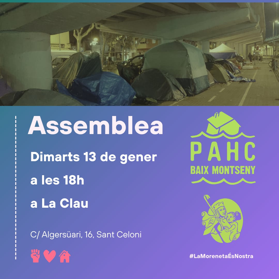 PAHCBM's tweet photo. Demà a la tarda. Assemblea a La Clau. Farem resum de l'assemblea estratègica i de casos. https://t.co/s44FNuec8g
