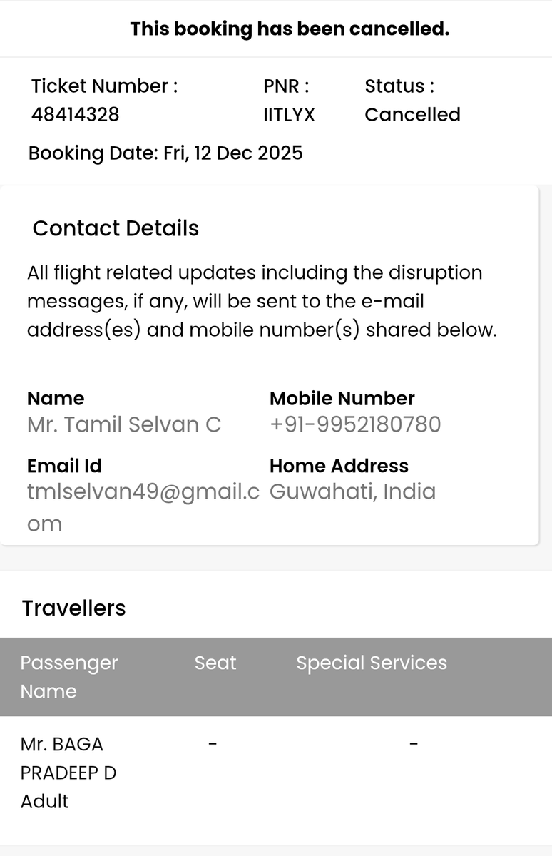 ananthan_k's tweet photo. @GoibiboSupport I have split pnr (IITLYX) from group booking pnr (HINPWX). Split pnr cancelled and refund processed from airlines side. Can you process from Goibibo side. https://t.co/St98irKXQQ