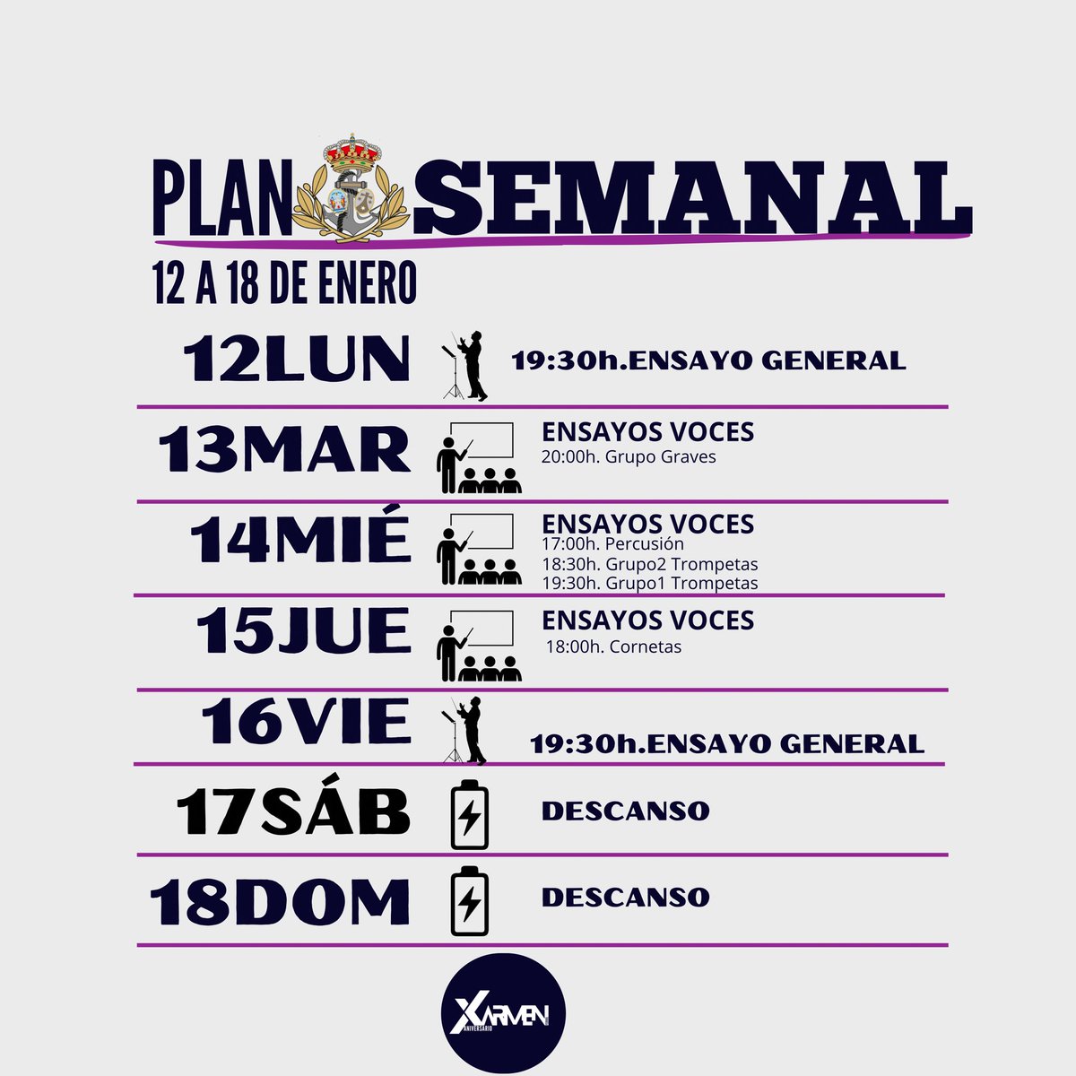 Agenda semanal 💛💜
