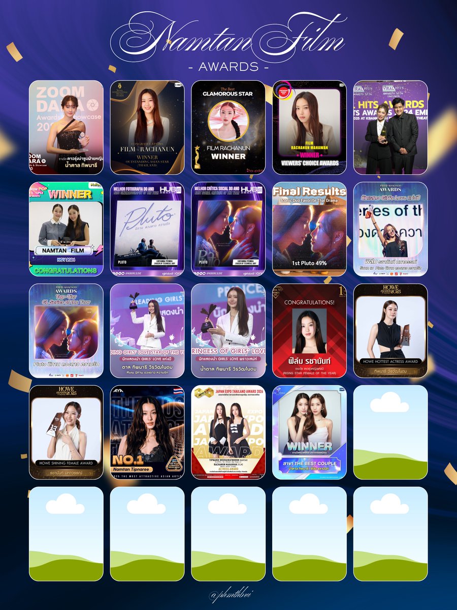 phmthbvi's tweet image. Updated! We now have a total of 19 awards 🏆🥇👑
NamtanFilm and the Lunars are amazing🔥✨

NAMTANFILM Y UNIV2025
#YUniverse2025xNamtanFilm
#NamtanFilm #น้ำตาลฟิล์ม