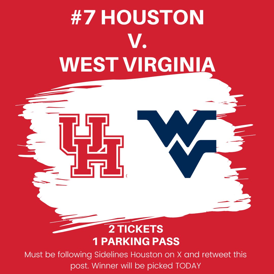 🚨🚨FLASH GIVEAWAY🚨🚨

I am giving two tickets and a parking pass to tomorrow night's Houston Blue game against WVU. I will pick a winner by 5 today. Be a follower and retweet this post for a chance to win...good luck! #GoCoogs #ForTheCity