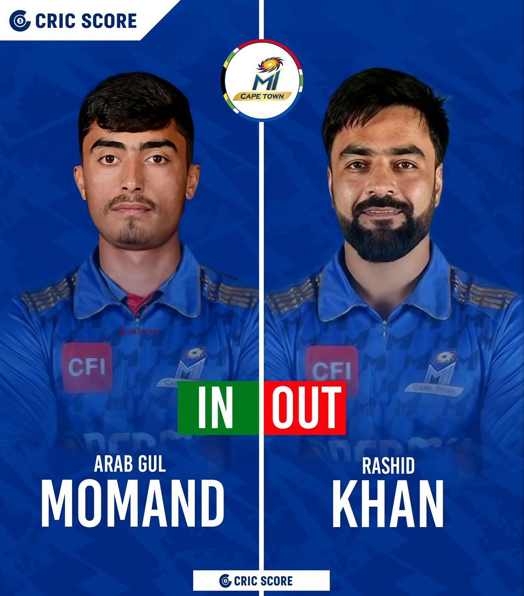 SportsProd88208's tweet photo. ๐จGood News๐จ
As i had said earlier
Arab Gul Momand will join MI Cape Town in the SA20 League as a replacement for Rashid Khan.
#CricScore #AfghanCricket #TeamAfghanistan #RashidKhan #SA20League #Arab #afghan https://t.co/t1VCIMRAl6