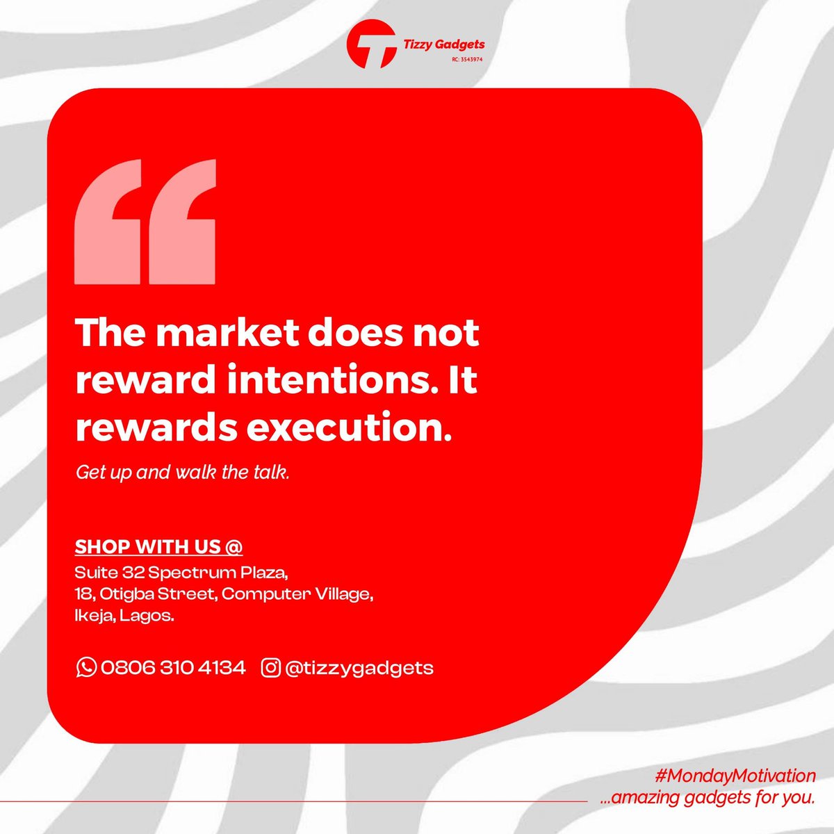 tizzydgreat_'s tweet photo. The market does not reward intentions — it rewards execution.
Let your actions speak today. 💪
#MondayMotivation
#DailyMotivation
#SuccessMindset
#WorkEthic https://t.co/qLokJl6e9W