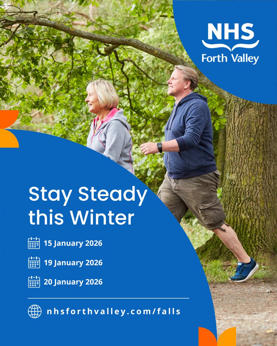 Join our drop-in sessions for advice:

📅 15 Jan – Slamannan Library (14:30–16:30)
📅 20 Jan – Bonnybridge Library (10:00–12:00)

Chat with your local Falls Lead.

More info: nhsforthvalley.com/falls