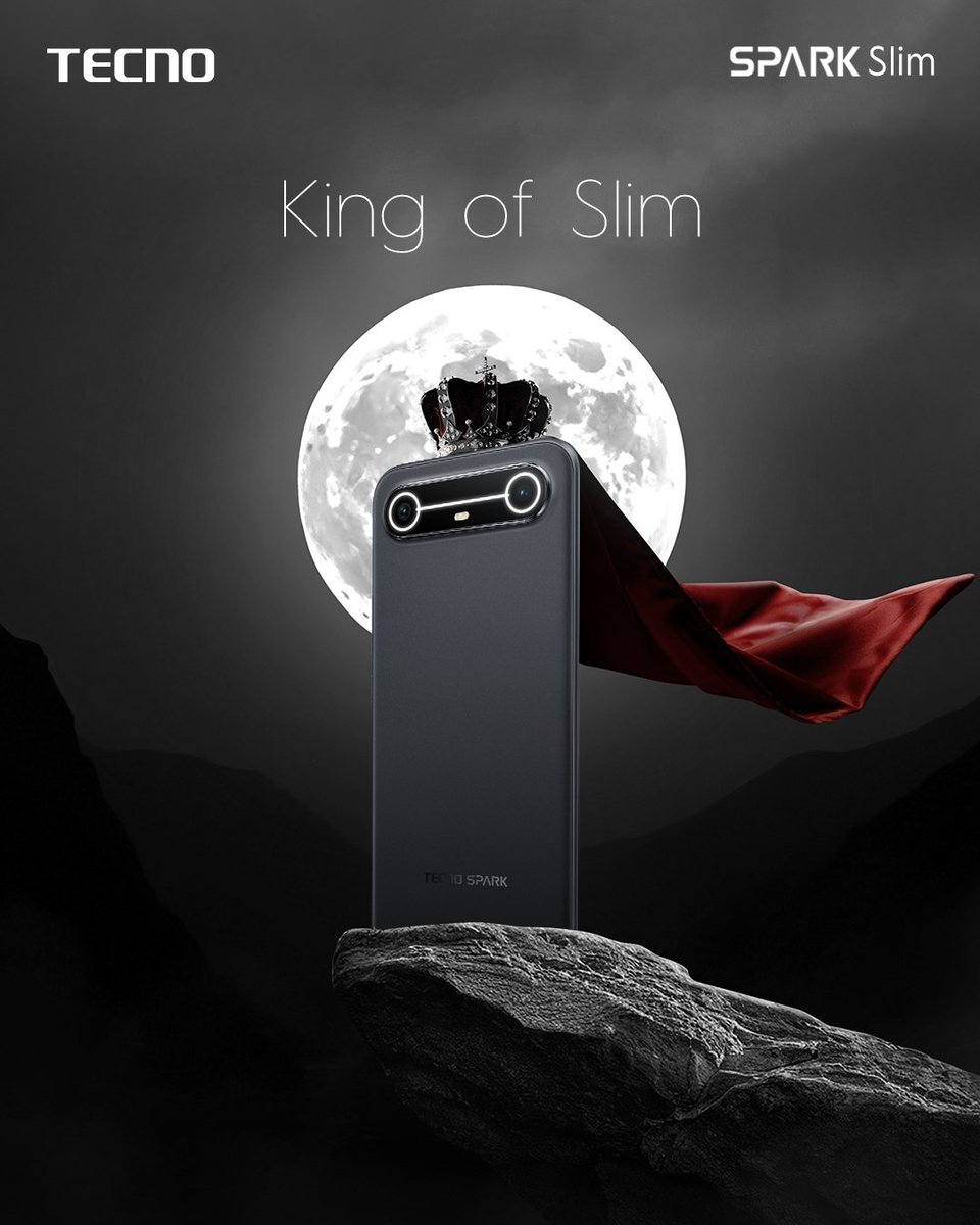 TecnoMobileGH's tweet photo. King of Slim is here.
TECNO SPARK Slim comes with a 5160mAh battery, 45W fast charge, and G200 performance.

#TecnoSparkSlim
#PowerInSlim
#TECNOGhana https://t.co/q5ijn4tq3Q
