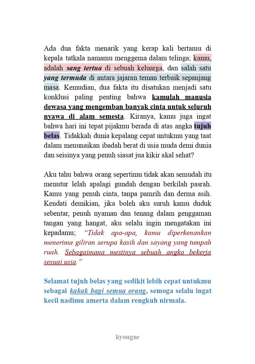 kyougne's tweet image. selamat tujuh belas yang sedikit lebih cepat untukmu sebagai kakak bagi semua orang.