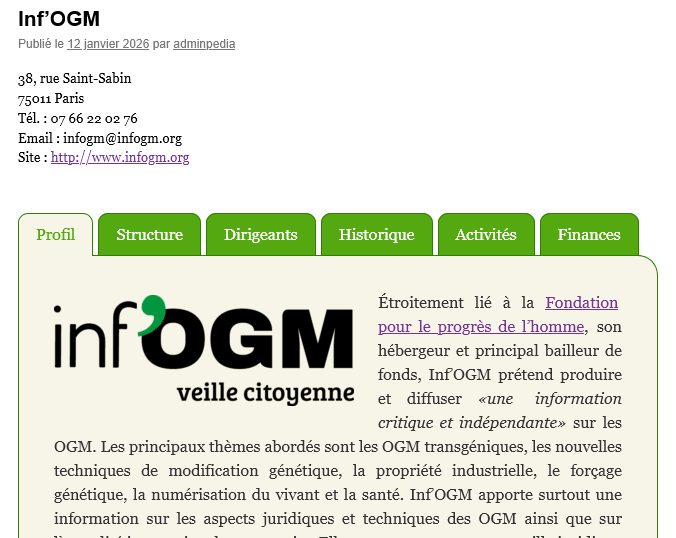 ecolopedia's tweet photo. Mise à jour des éléments concernant  Inf'OGM : https://t.co/yCIciUadyZ https://t.co/by02He83vh