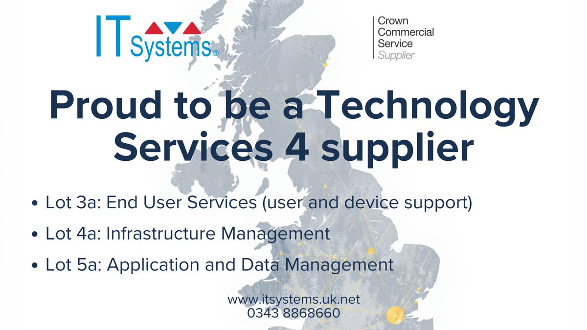 ITSystems_ITS's tweet photo. We’re proud to announce that IT Systems has been awarded Supplier status on the UK Government CCS Technology Services 4 Framework.
A fantastic achievement for our team and a testament to our capability in supporting the public sector. 
#PublicSector #ITServices #SupplierStatus https://t.co/FNxEiMNMro