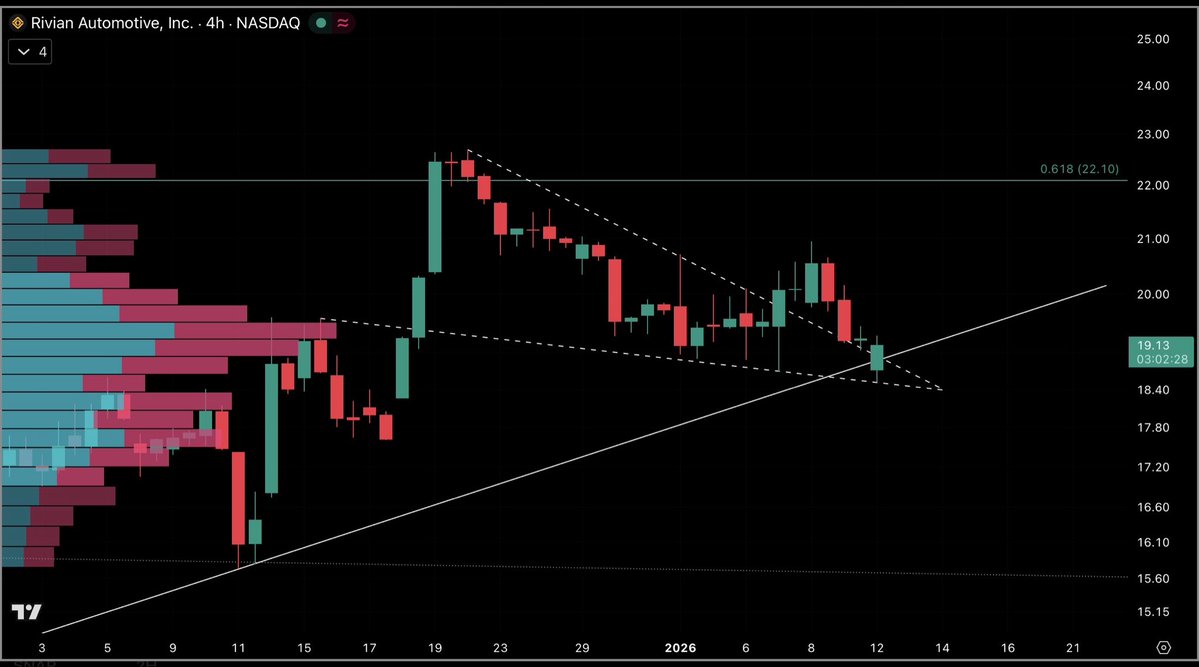 saveinvstwealth's tweet image. $RIVN confluence support is being tested. Still holding.