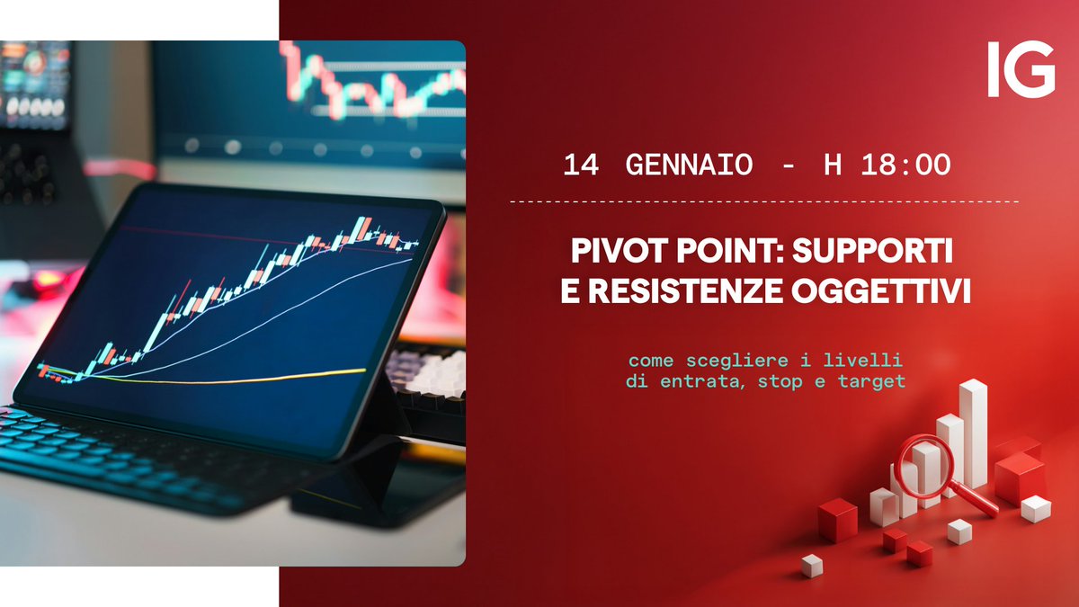 🗣️ Supporti e resistenze non sono opinioni.

📊 Scopri come individuare livelli oggettivi grazie ai Pivot Point e usarli per leggere il mercato con maggiore precisione

👉 Iscriviti al webinar e trasforma i livelli chiave in decisioni consapevoli: register.gotowebinar.com/register/46833…