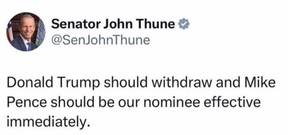 Never forget who <a href="/LeaderJohnThune/">Leader John Thune</a> is and what he has said.

There’s a reason he isn’t working on the MAGA agenda 77+ million of us voted for. 

Thune is a uniparty traitor.