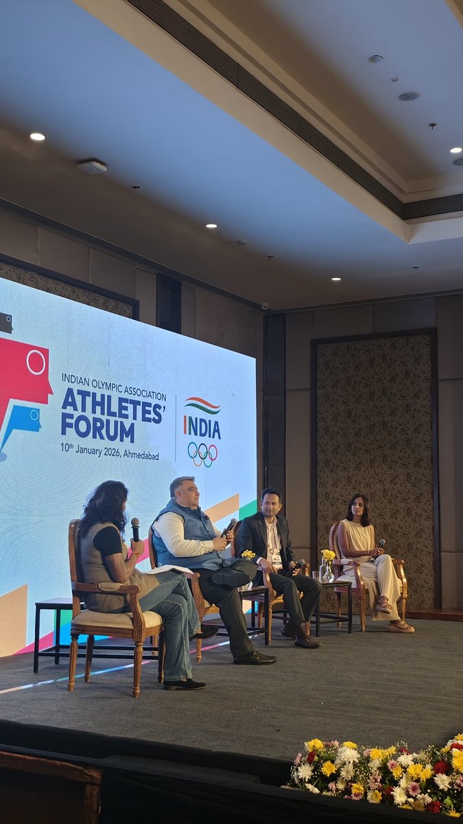 WeAreTeamIndia's tweet photo. We can’t wait for the second edition already! 🙌🏽
Snapshots from the incredible first ever IOA Athletes’ Forum held in Ahmedabad.
For the athletes. By the athletes!
#WeAreTeamIndia | #LEAPwithIOA https://t.co/sid3AwjN0X