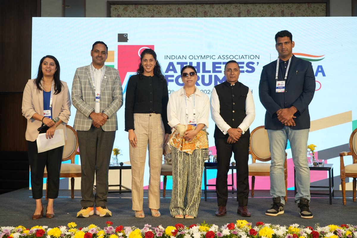 WeAreTeamIndia's tweet photo. We can’t wait for the second edition already! 🙌🏽
Snapshots from the incredible first ever IOA Athletes’ Forum held in Ahmedabad.
For the athletes. By the athletes!
#WeAreTeamIndia | #LEAPwithIOA https://t.co/sid3AwjN0X