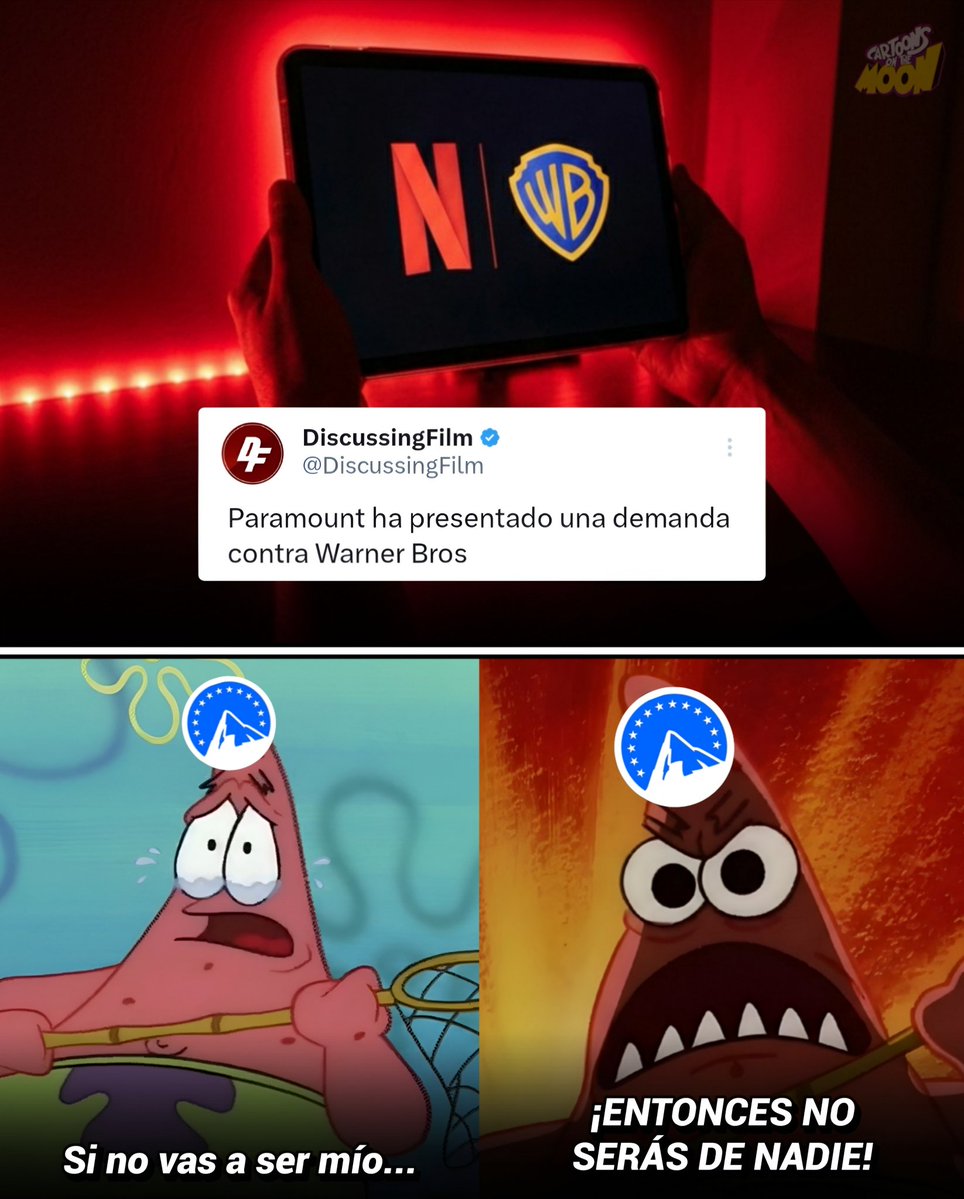CartoonsOTMoon's tweet image. Paramount ha demandado a Warner Bros.

Exigen revelar los datos financieros de su acuerdo con Netflix e infiltrar a "directores amigos" en la junta de Warner.

El objetivo es tener votos internos para sabotear la compra de Netflix.