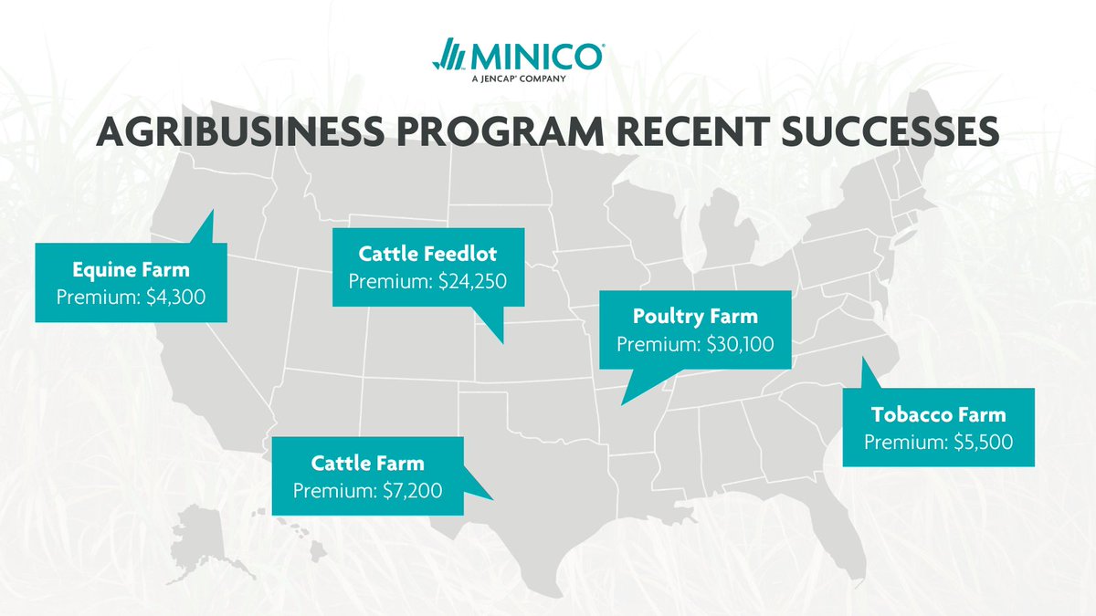 MiniCoInsurance's tweet photo. MiniCo’s exclusive Agribusiness program offers coverage for farm and ranch operations, commercial agribusiness, and equine risks.

If you’re looking to place an Agribusiness risk, contact MiniCo’s dedicated program underwriters to learn more. https://t.co/pixYrBI3IY https://t.co/h7krjb8gC7