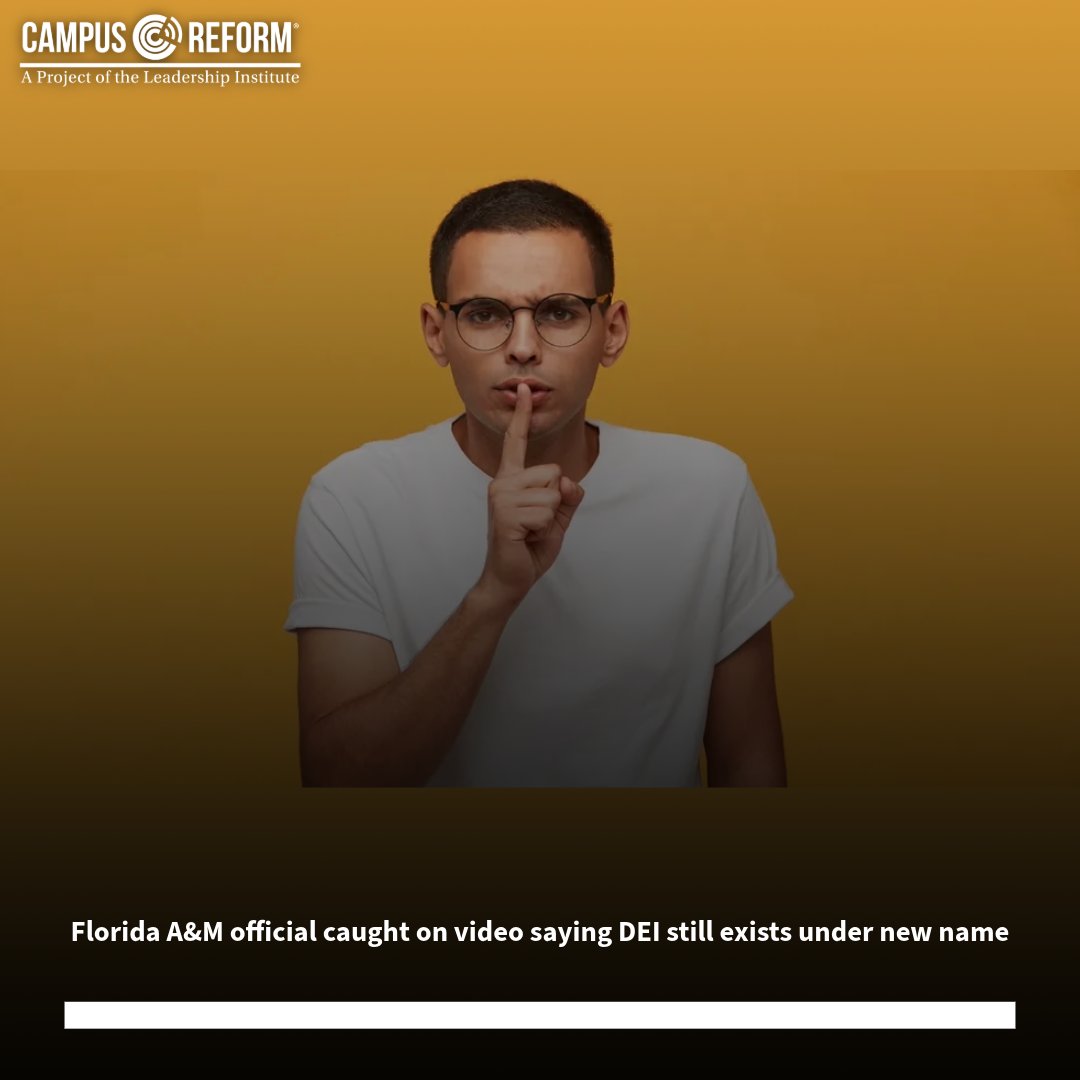 campusreform's tweet photo. Florida A&M official caught on video saying DEI still exists under new name
Link in bio
#floridaam #dei #florida #diversity #campusreform https://t.co/bWEnqw0acW
