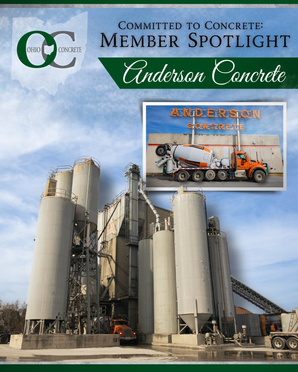 OHConcrete's tweet photo. Anderson Concrete has delivered quality ready-mix across Central Ohio for 100+ years. Led by President Jessica Anderson, the team continues its legacy of service and community building.

#OhioConcrete 
#AndersonConcrete 
#BuildingOhio 
#ConcreteIndustry https://t.co/ifNr6YIfl9