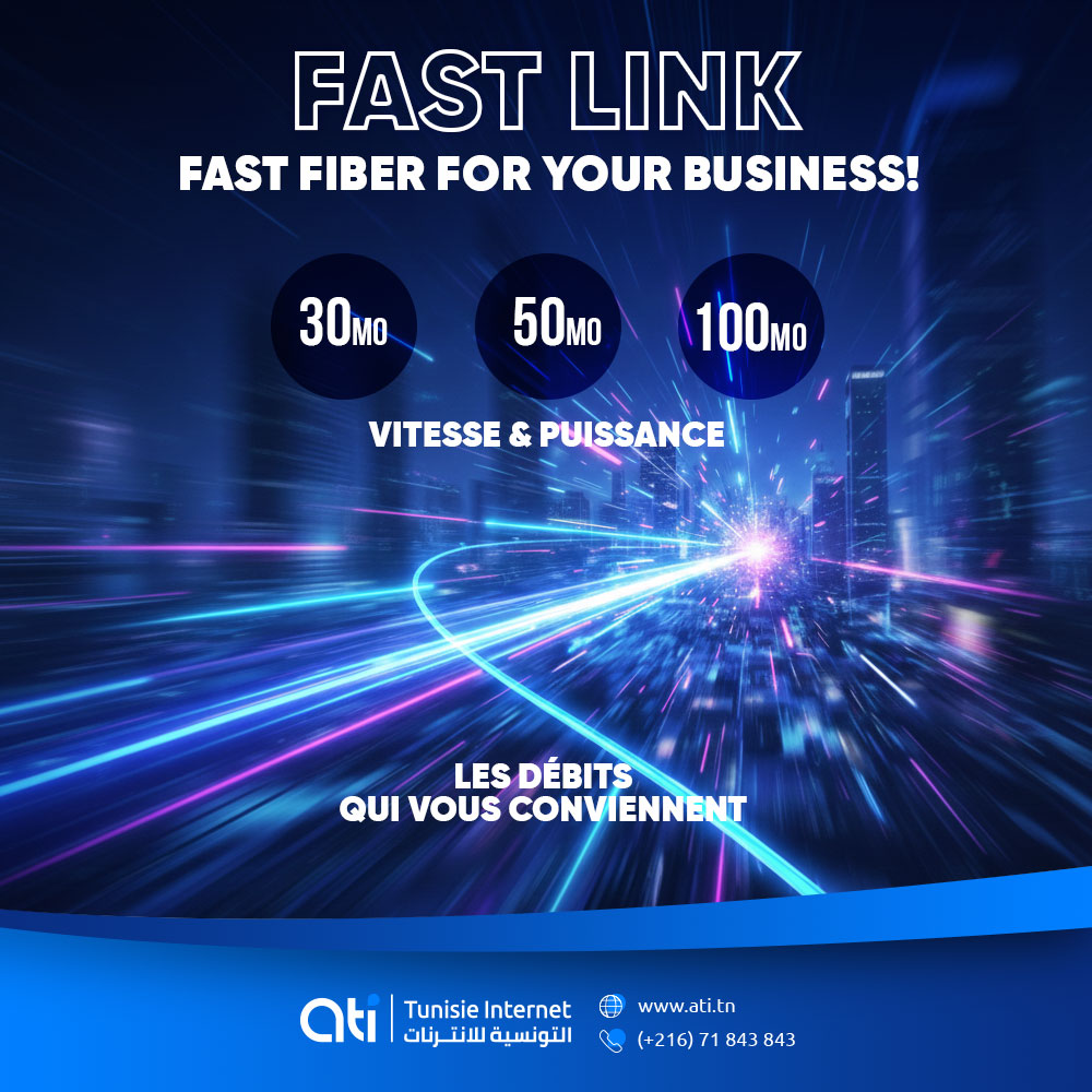 ATI_TN's tweet photo. 🚀 La fibre optique Fast Link de l’ATI⚡ dédiée aux entreprises 🏢.
👉 https://t.co/O6n8QZfq4j 🌍
📩 Contact :sales@ati.tn
#Fiber 🧵 #FastLink ⚡ #Très_Haut_Débit 🚀
#Tunisie 🇹🇳 #Tunisia 🌍 #INTERNET 🌐
#احنا_متاع_الانترنات_ومعانا_الحكاية_بدات 💙📡 https://t.co/BE7RoO1vfJ
