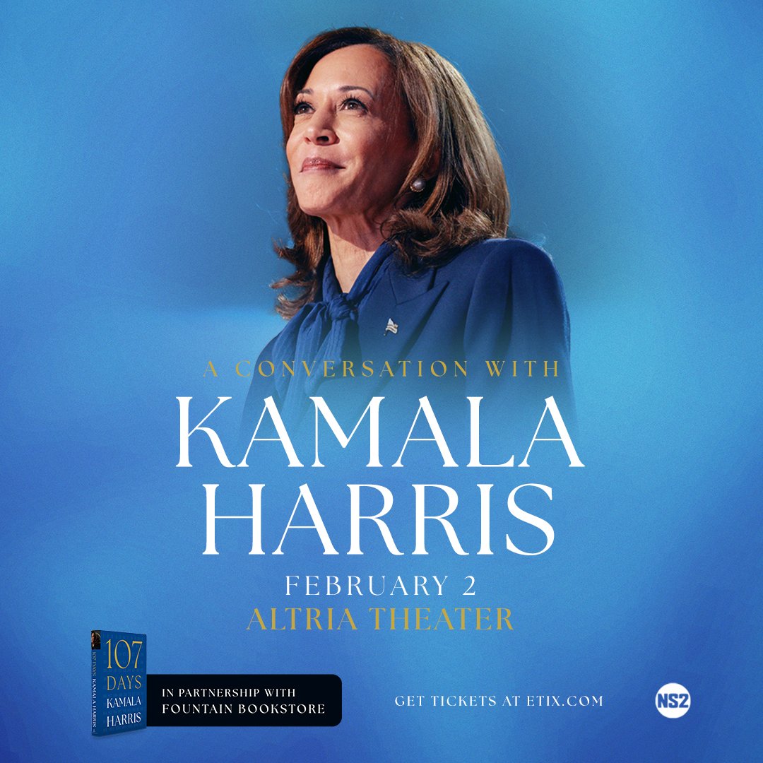FountainBkstore's tweet photo. We could not be more honored to be the booksellers for this event at the Altria!
Join former Vice President Kamala Harris for a night of surprising and revealing insights inspired by her #1 New York Timesbestselling book, 107 DAYS. #booksellers #kamalaharris https://t.co/21KJNqbfJe