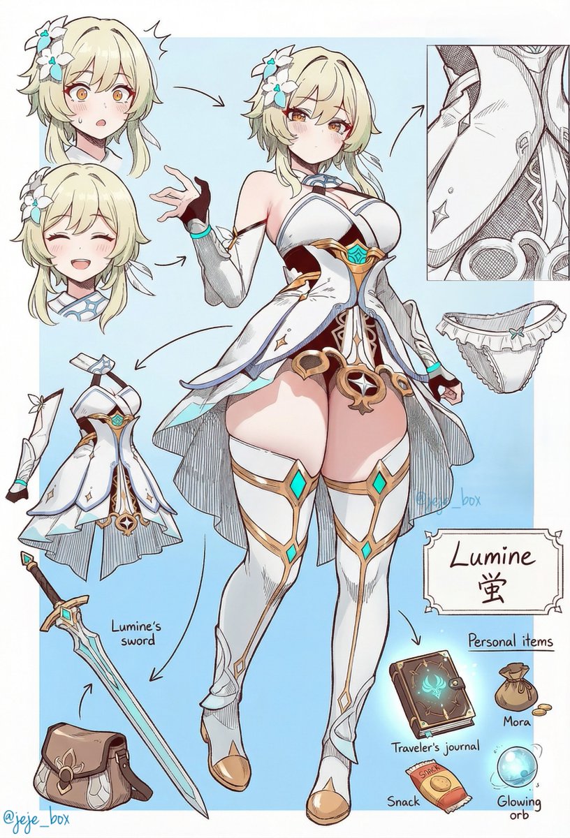 jeje_box's tweet photo. Lumine / 蛍  （ 原神 / GenshinImpact ） 
蛍の秘密・・・
SFW illustration https://t.co/3f1TPoPqhp