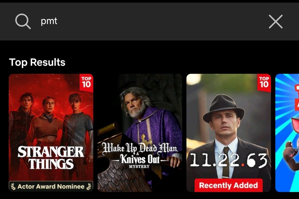 sliston734's tweet photo. @BarstoolBigCat Searching by "pmt" didn't bring it up...fyi. Netflix algo update? https://t.co/WNf1YlKQY0