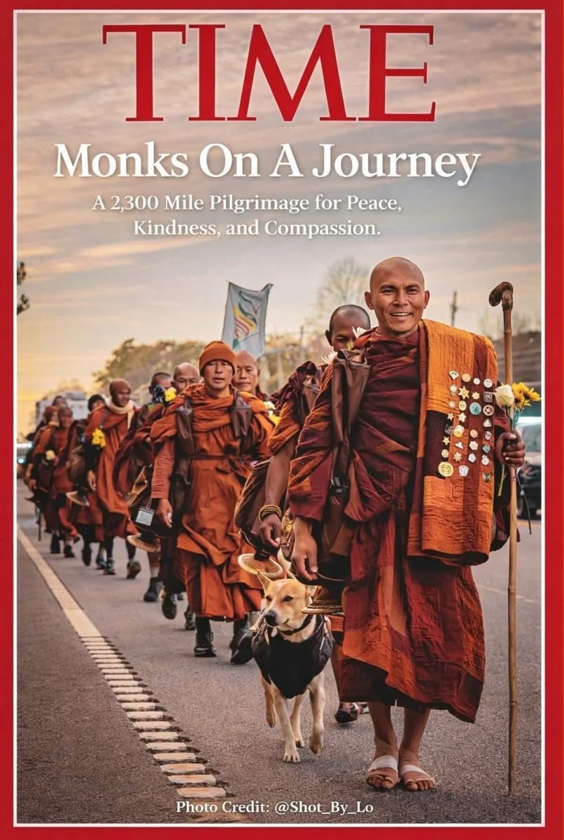 GuptaPragnya's tweet photo. When the world is torn by war, hate, and division, Buddhism once again shows the way.

TIME magazine’s cover featuring a Buddhist monk’s 2,300-mile “Walk for Peace” is not just a story — it’s a reminder.
A reminder that love, compassion, restraint, and humanity are not weaknesses, but civilizational strengths.

In moments of global turmoil, Buddhism has always offered a moral compass:
• Peace over power
• Compassion over conquest
• Humanity over hatred

This journey, now celebrated worldwide on TIME’s cover, reflects what the Buddha taught centuries ago — transformation begins within, and peace is walked, not declared.

Buddha is not confined to geography or time.
Buddha is global.
And in a fractured world, this path feels more relevant than ever.

What endures is compassion.
Everything else fades.