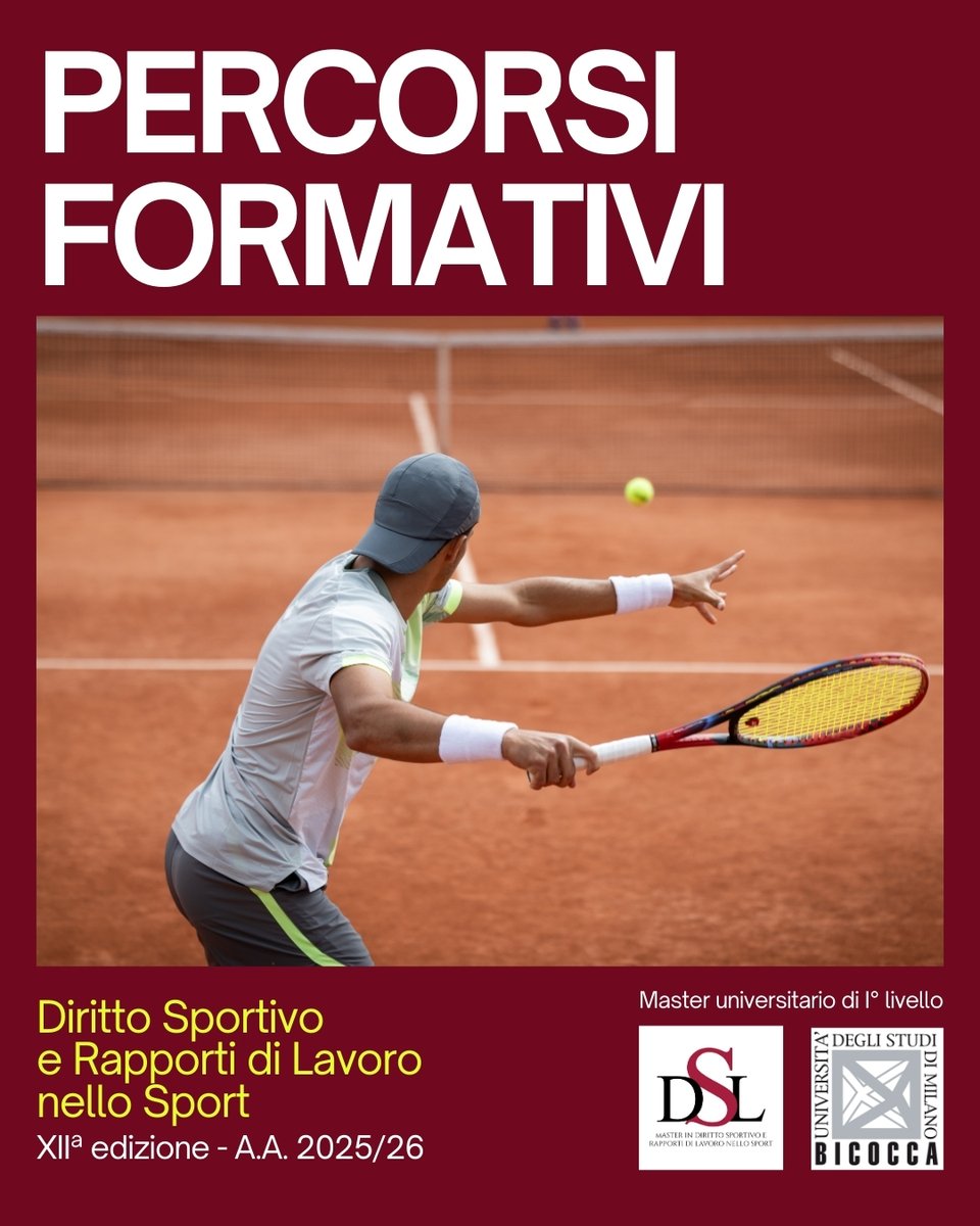 MasterDSL's tweet image. Il Master prevede 3 diverse tipologie di percorso formativo:

-Allieva/allievo
-Uditrice/uditore
-Inglese giuridico sportivo

Per info e dettagli: linktr.ee/masterdirittos…

@TizianaVettor 
 @unimib