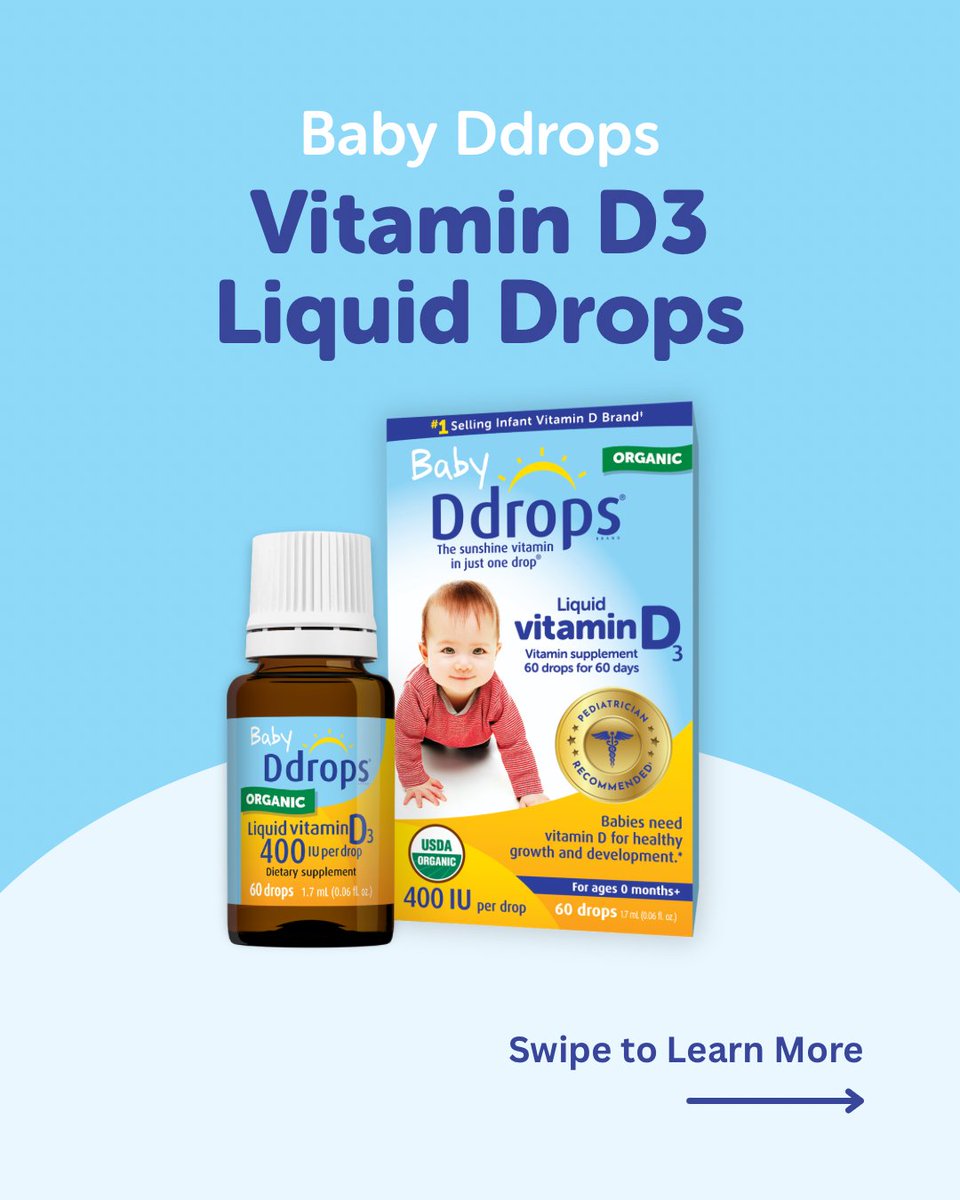 Ddrops's tweet photo. Hey sunshine! ☀️

Say hello to Baby Ddrops Vitamin D3 made with only 2 simple ingredients and no hidden extras. 

✨Clean formula
✨Simple to use
✨Trusted by parents

Available at @Walmart in-store and online🛒

#Ddrops #BabyDdrops #VitaminD3Drops #DdropsVitaminD #BabyVitaminD https://t.co/43JCExpl73