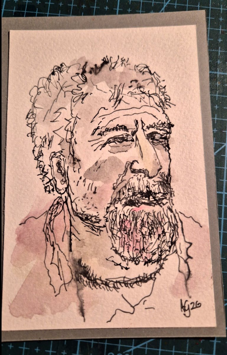 Pen and wash.
It’s my younger brother, lovely man.
#art #watercolurs