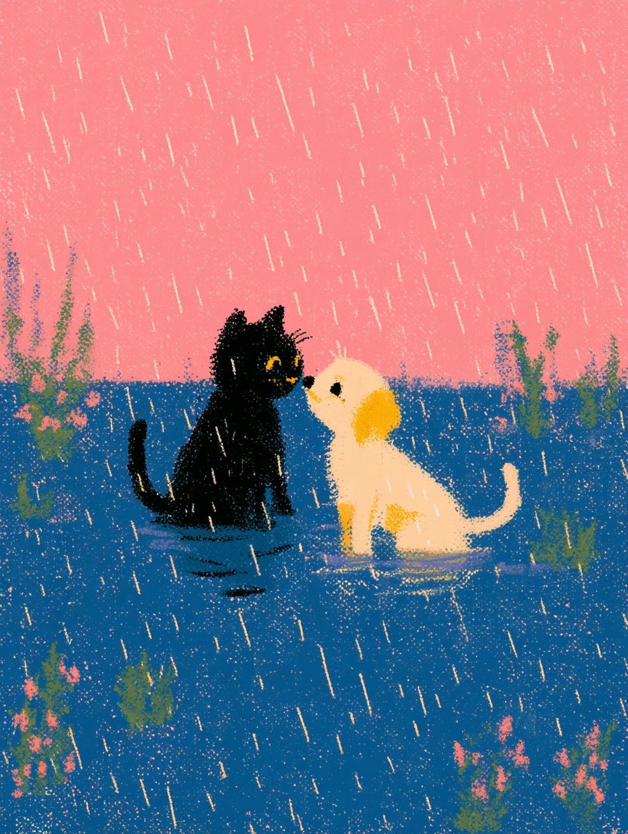 AiMeowing's tweet photo. cat and dog, can be freind? https://t.co/yz9uAeHKzs