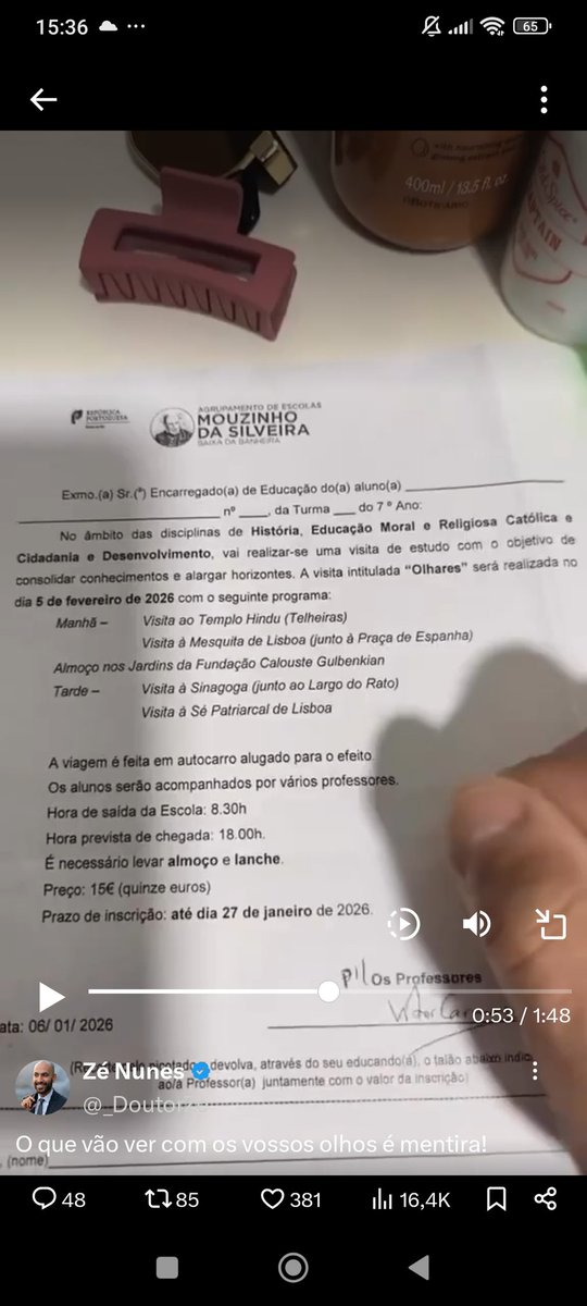 Aparentemente o ecumenismo é, agora, motivo de escândalo. 🙃 O que surpreende é porque é que ainda há educação moral e religiosa católica nas escolas em 2026. Também nunca ouviram falar em catequese?
