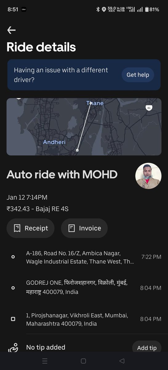avronferns's tweet photo. @Uber_India @UberIN_Support the ride that was requested vs the ride that happened. The driver ended the ride at the first stop. The full amount was automatically deducted. I had to take another rickshaw and pay by meter. https://t.co/XAv1QGpXYs
